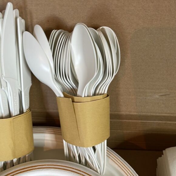 Eco Nudge Disposable Dining Set serves 25 guests Eco Friendly Biodegradable - Picture 3 of 8